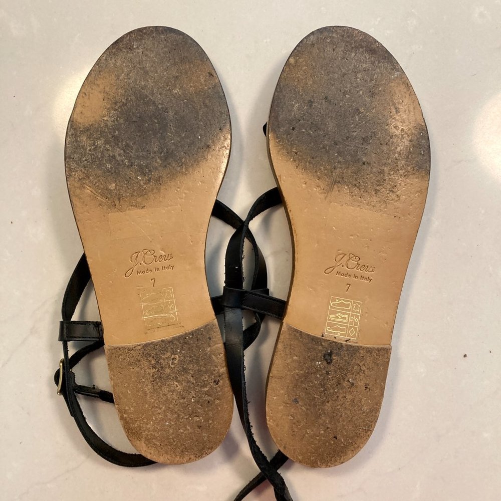J. Crew Flat Strappy Sandals in vachetta leather - Picture 12 of 12